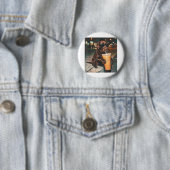 Grappige chocolade labrador die van ijsliefhebbers ronde button 5,7 cm (In situ)