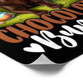 Grappige Chocolade Labrador Konijn Paasfeest Poster (Hoek)