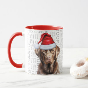 Grappige Chocolade Labrador Retriever Christmas Mok