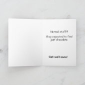 grappige chocolade liefhebber beterschap wens kaart (Binnen)