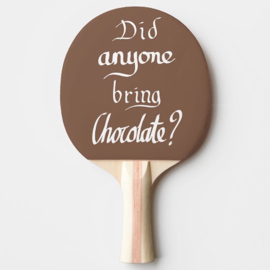Grappige chocolade spreuk tafeltennisbatje (Voorkant)