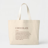 Grappige chocolade woordenboek definitie cacao lov grote tote bag (Voorkant)