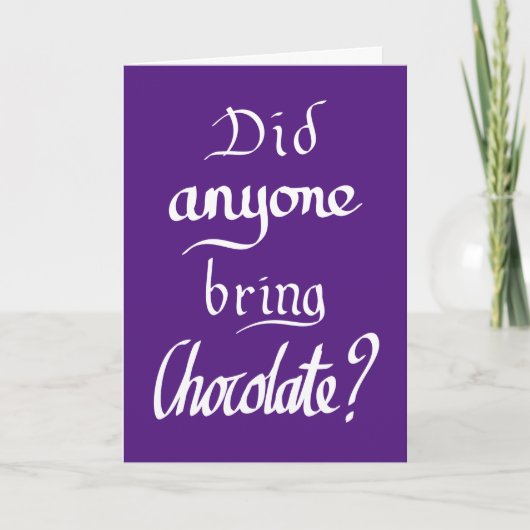 Grappige chocoladekwote kaart (Voorkant)