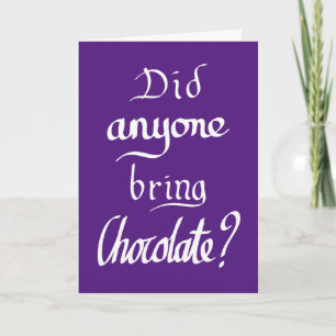 Grappige chocoladekwote kaart