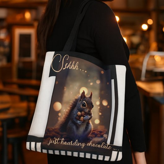 Grappige Chocolate Eekhoorn Tote Bag
