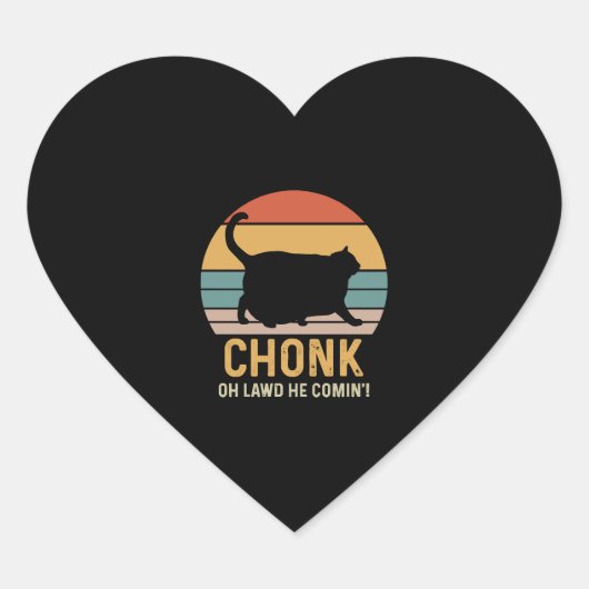 Grappige Chonk Cat Meme Hart Sticker (Voorkant)