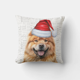 Grappige Chow Chow Dog Waterverf Kerst Kussen