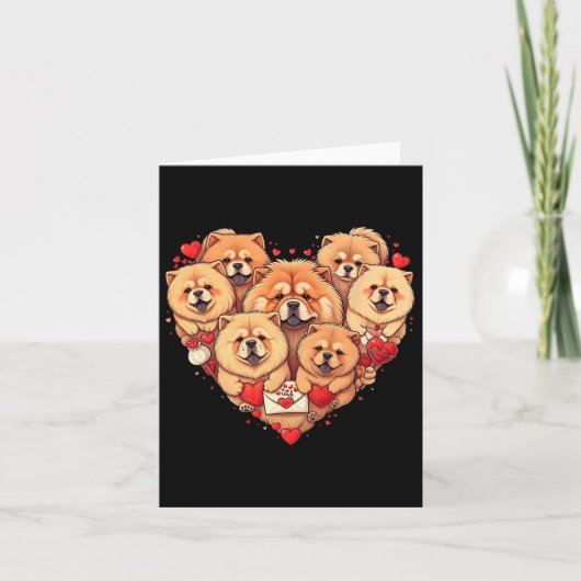 Grappige Chow Chow Hart Valentijn Chow Chow Dames Kaart (Voorkant)