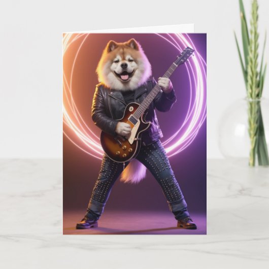 Grappige Chow Chow Rockster Kaart (Voorkant)