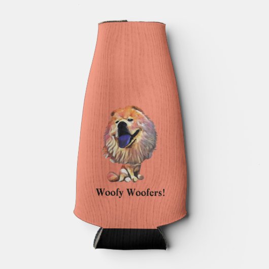 Grappige Chow Hond Bottle Cooler (Voorkant)