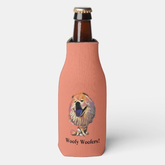 Grappige Chow Hond Bottle Cooler (Fles Voorkant)