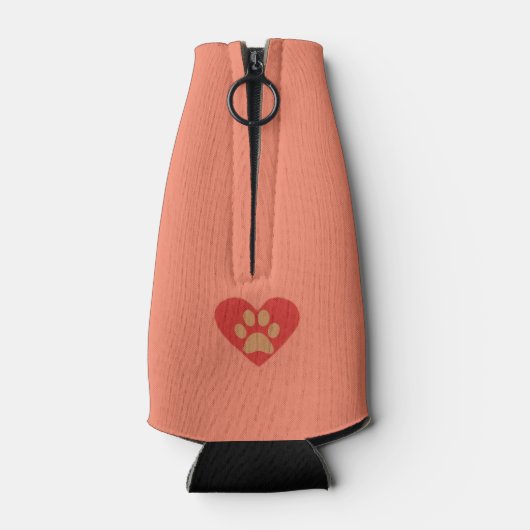 Grappige Chow Hond Bottle Cooler (Achterkant)