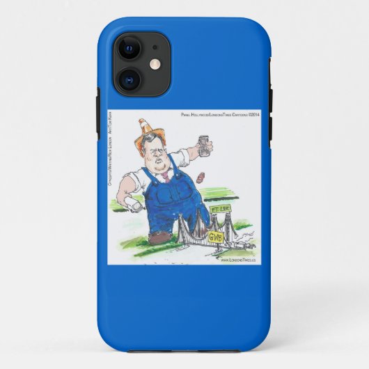 Grappige Chris Christie Cartoon op iPhone 5/5S Hoe Case-Mate iPhone Case (Achterkant)