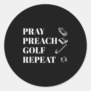 Grappige christelijke gebed preek golf herhaal pas ronde sticker