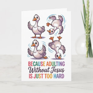 Grappige Christelijke Geestige Eend Kerstkaart Kaart