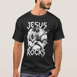 Grappige Christelijke Gitarist Jezus T-shirt