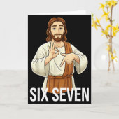 Grappige christelijke Jezus Zes Zeven 67 geloof hu Kaart (Gele Bloem)