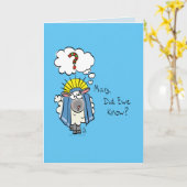 Grappige Christelijke Kerst Mooie Schaap Cartoon Kaart (Gele Bloem)