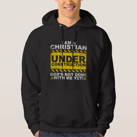 Grappige christelijke onder constructie katholieke hoodie (Voorkant)