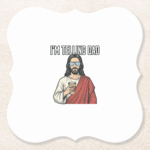 Grappige christelijke papa citaat vintage kartonnen onderzetters