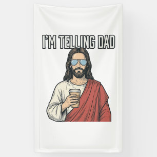Grappige christelijke papa citaat vintage spandoek