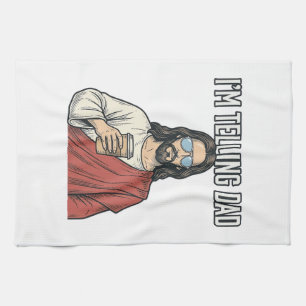 Grappige christelijke papa citaat vintage theedoek
