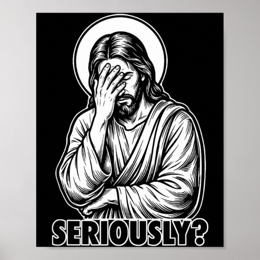 Grappige christelijke religieuze meme van Jezus fa Poster (Voorkant)