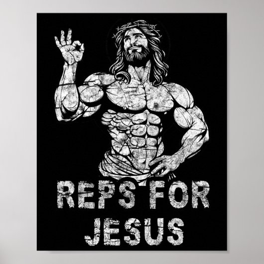 Grappige Christelijke Reps 4 Jezus Grappige Workou Poster (Voorkant)