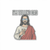 Grappige Christelijke Vader Citaat Vintage Sticker (Voorkant)