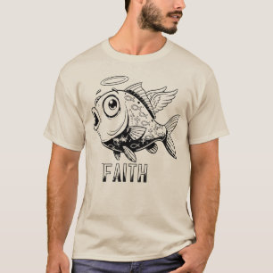 Grappige Christelijke vis raar minimalistisch zelf T-shirt