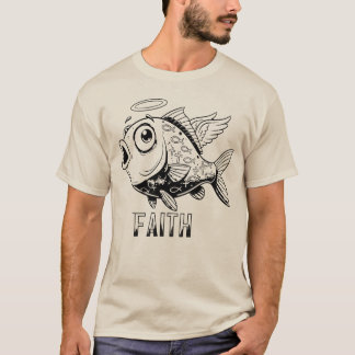 Grappige Christelijke vis raar minimalistisch zelf T-shirt
