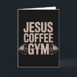 Grappige christelijke workout Jezus koffie gym bar Kaart<br><div class="desc">Grappige christelijke workout Jezus koffie gym barbell kruis vrouwen tanktop</div>