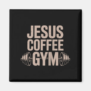 Grappige Christelijke Workout Jezus Koffie Gym Bar Magneet