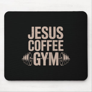 Grappige christelijke workout Jezus koffie gym bar Muismat