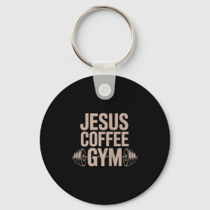 Grappige Christelijke Workout Jezus Koffie Gym Bar Sleutelhanger