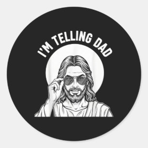 Grappige christen ik zeg het tegen papa Gezegend & Ronde Sticker
