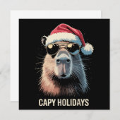 Grappige Christmas Capy Feestdagen Xmas Capybara Kaart (Voorkant / Achterkant)