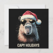 Grappige Christmas Capy Feestdagen Xmas Capybara Kaart (Voorkant)