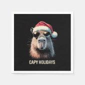 Grappige Christmas Capy Feestdagen Xmas Capybara Servet (Voorkant)