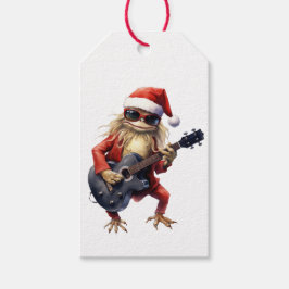 Grappige Christmas Frog Rock Band Gift Wrap To Fro Cadeaulabel