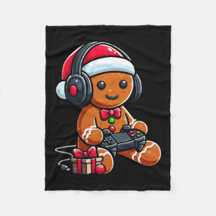 Grappige Christmas Gamer Gingerbread Xmas Gaming M Fleece Deken