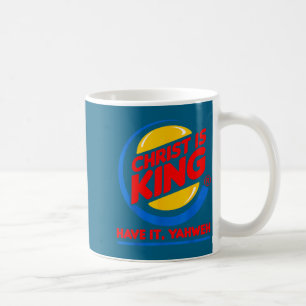 Grappige christus is koning heb god jesus christel koffiemok