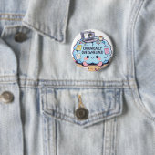 Grappige Chronisch Overweldigde Kawaii Hersenen Ronde Button 5,7 Cm (In situ)