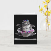 Grappige Chub Dancing Cat Funny Kaart (Gele Bloem)