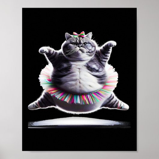 Grappige Chub Schattigee dansende kat Poster (Voorkant)