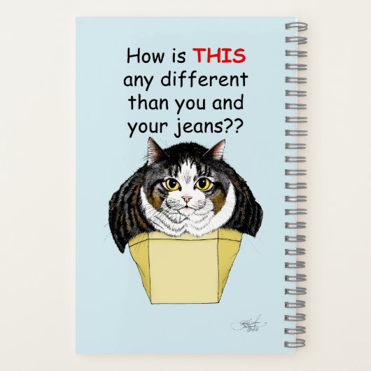 Grappige Chubby Tabby Cat Box Notitieboek (Achterkant)