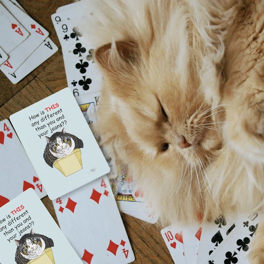 Grappige Chubby Tabby Cat Box Pokerkaarten