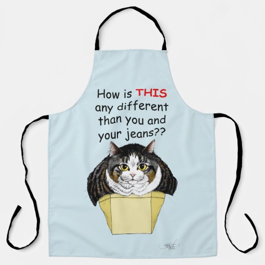 Grappige Chubby Tabby Cat Box Schort (Voorkant)