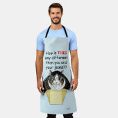 Grappige Chubby Tabby Cat Box Schort (Gedragen)