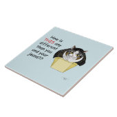 Grappige Chubby Tabby Cat Box Tegeltje (Zijkant)